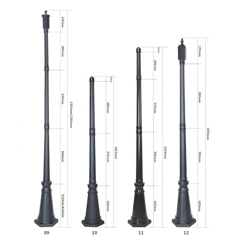 aluminum lighting pole street light lamp post garden lighting electric pole 3m