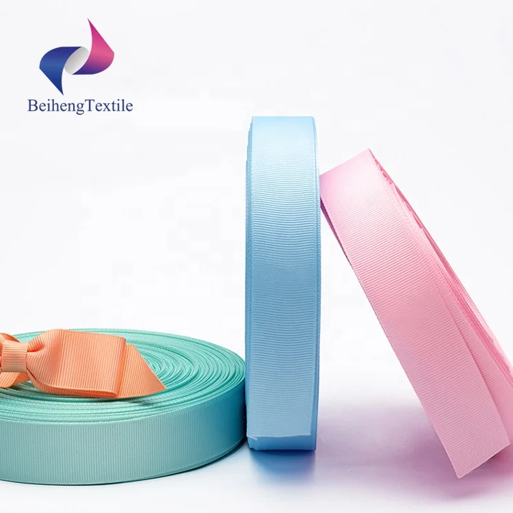 100% Polyester 3 Inch Solid Character Printed Logo Brown Grosgrain Ribbon Wholesale