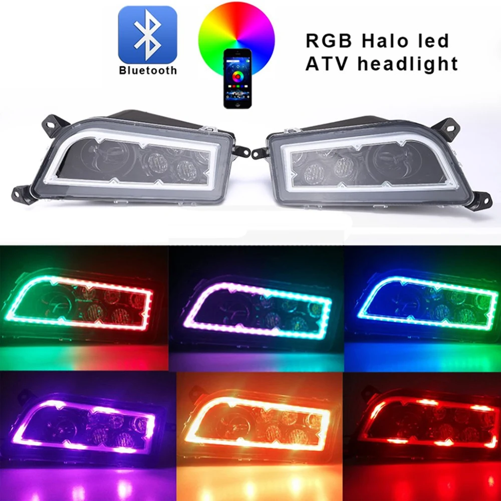 Linhai Atv Led Headlight Rectangle Assembly Head Light Lamp For Honda Mini Atv 450trx Headlight