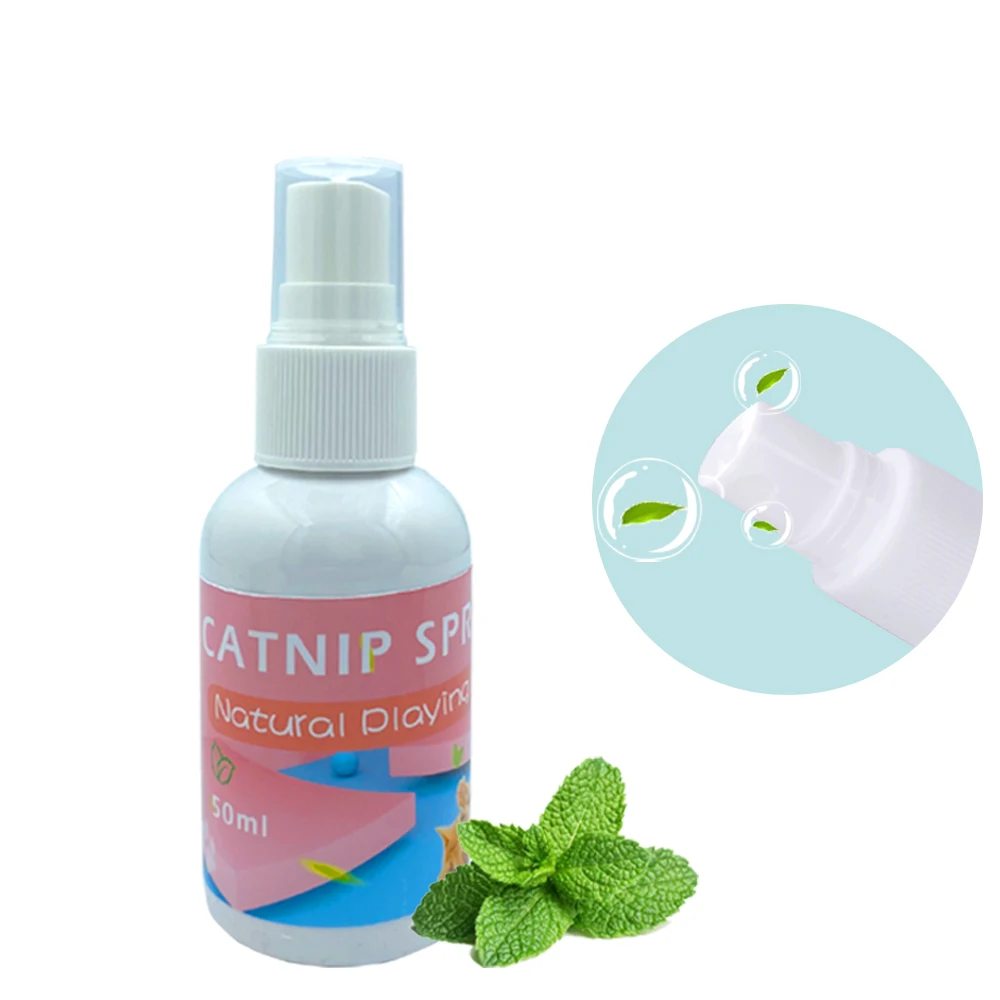 50 мл индивидуальный логотип естественный здоровый кошачья мята спрей Интерактивная кошка товары для дрессировки домашних животных органические кошачья игрушка спрей