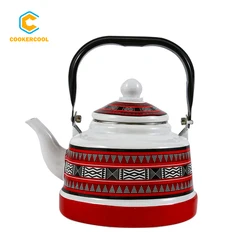 Cookercool Factory Hot Sale 1.1L 1.7L 2.5L Red Enamel Tea Kettle cookware set