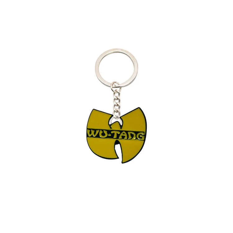 Customized Logo Metal Enamel Wu Tang Pin Wu Classic Tang Rap Group Keychains Emblem Wu-Tang Clan Music Rap Keyring Llavero
