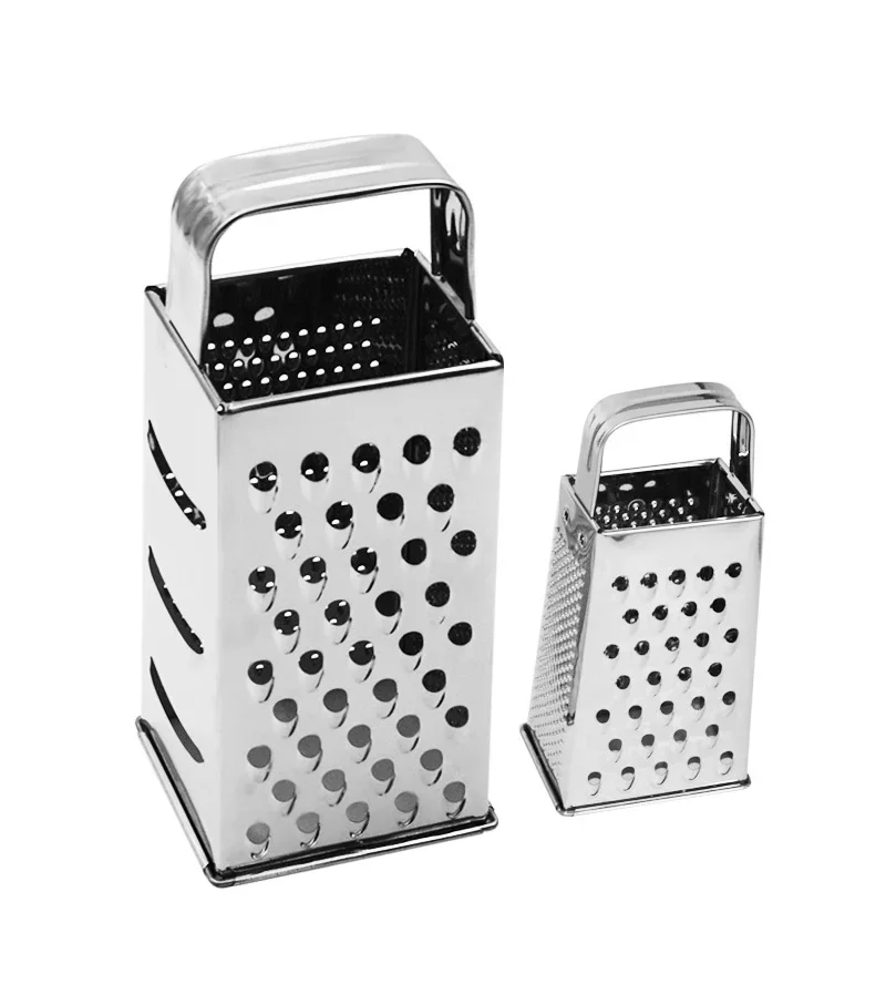 6 Inch Kitchen Box Grater Stainless Steel 4-Sided Handheld Vegetable Slicer Cheese Grater