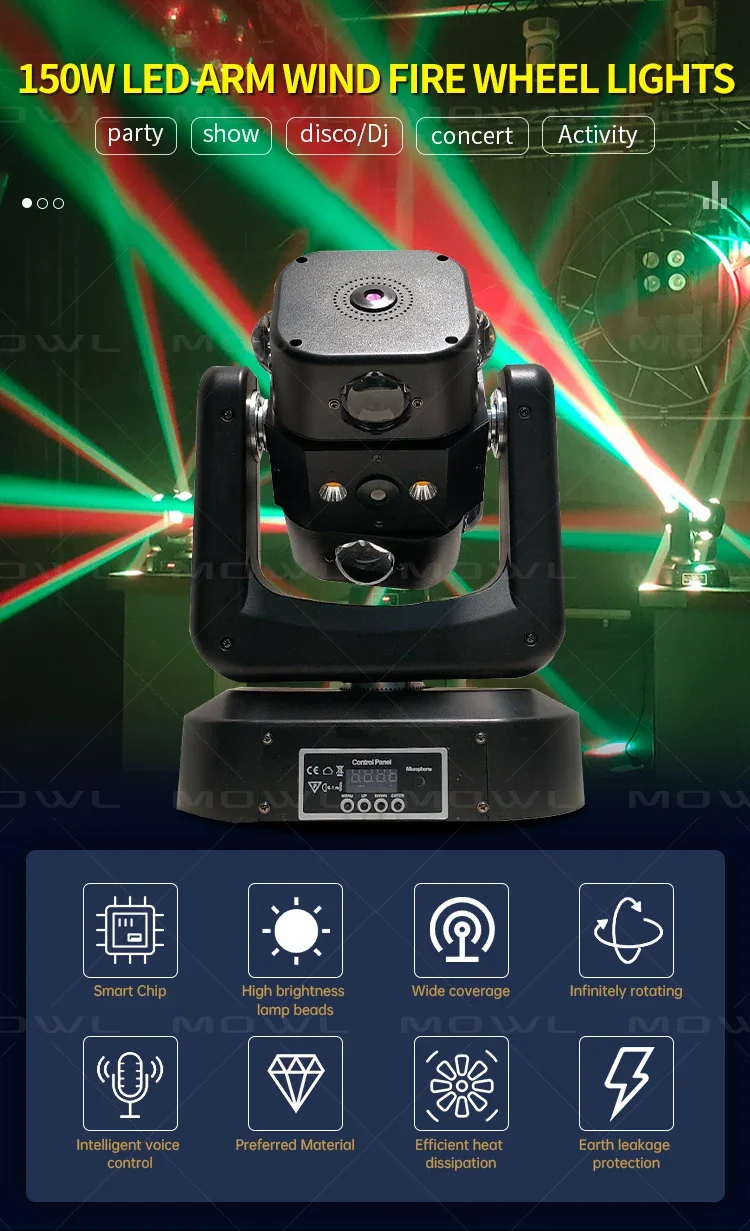 150w Led Arm Wind Fire Wheel Beam Laser Strobe Lights Moving Head Light For Party Ktv Bar Dj Equipment Rgbw Stage Lighting