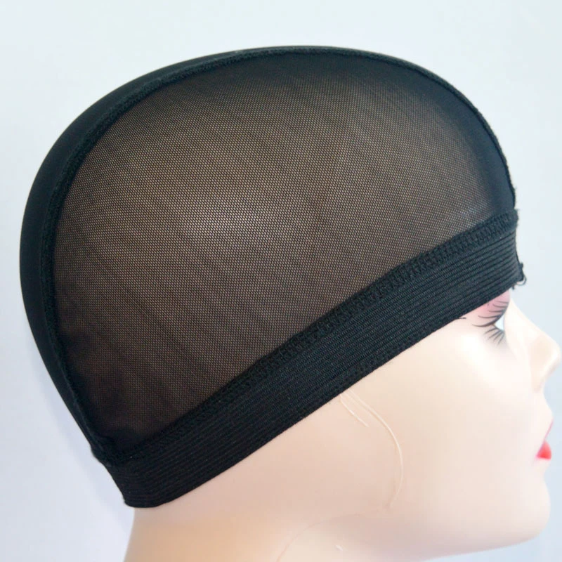 Custom Logo Private BrandElasticity Breathable Transparent Black/beige Mesh Weaving Dome Wig Caps For Making Wigs