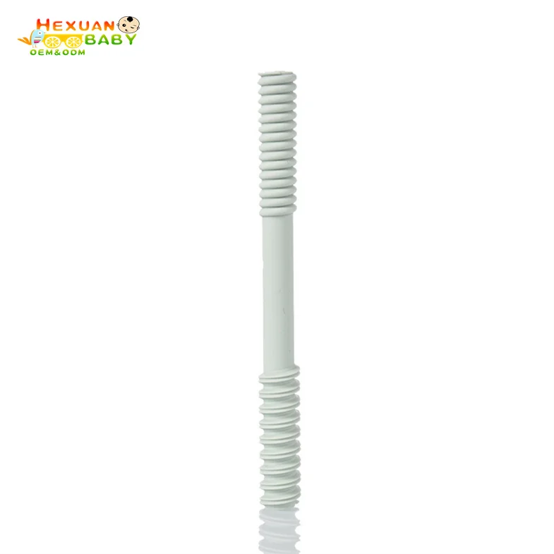 custom safety shield bpa free silicone straw whitening hollow kids molar rod toys baby teething tubes