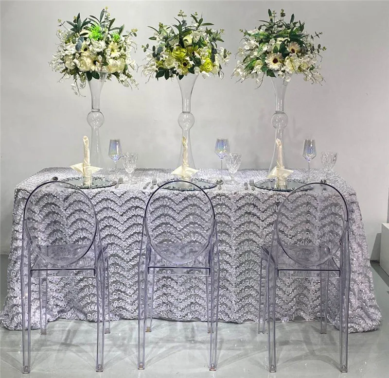 Hotel Luxury Party Sequin Banquet Furniture Polyester Wedding Table Cloth Cover Tablecloth