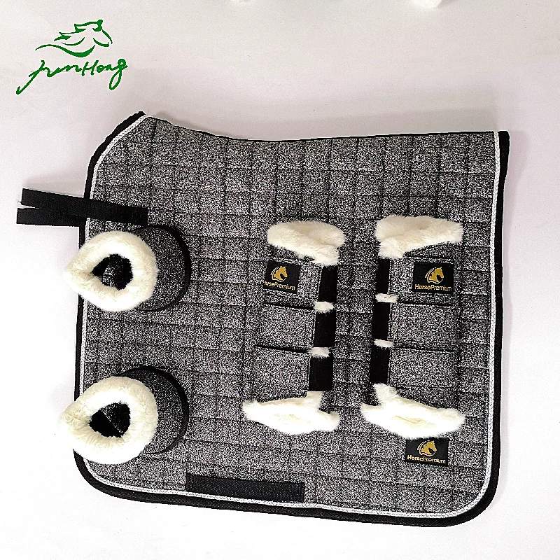  High End Fabric Glitter Saddle Pad Set for Equestrian
