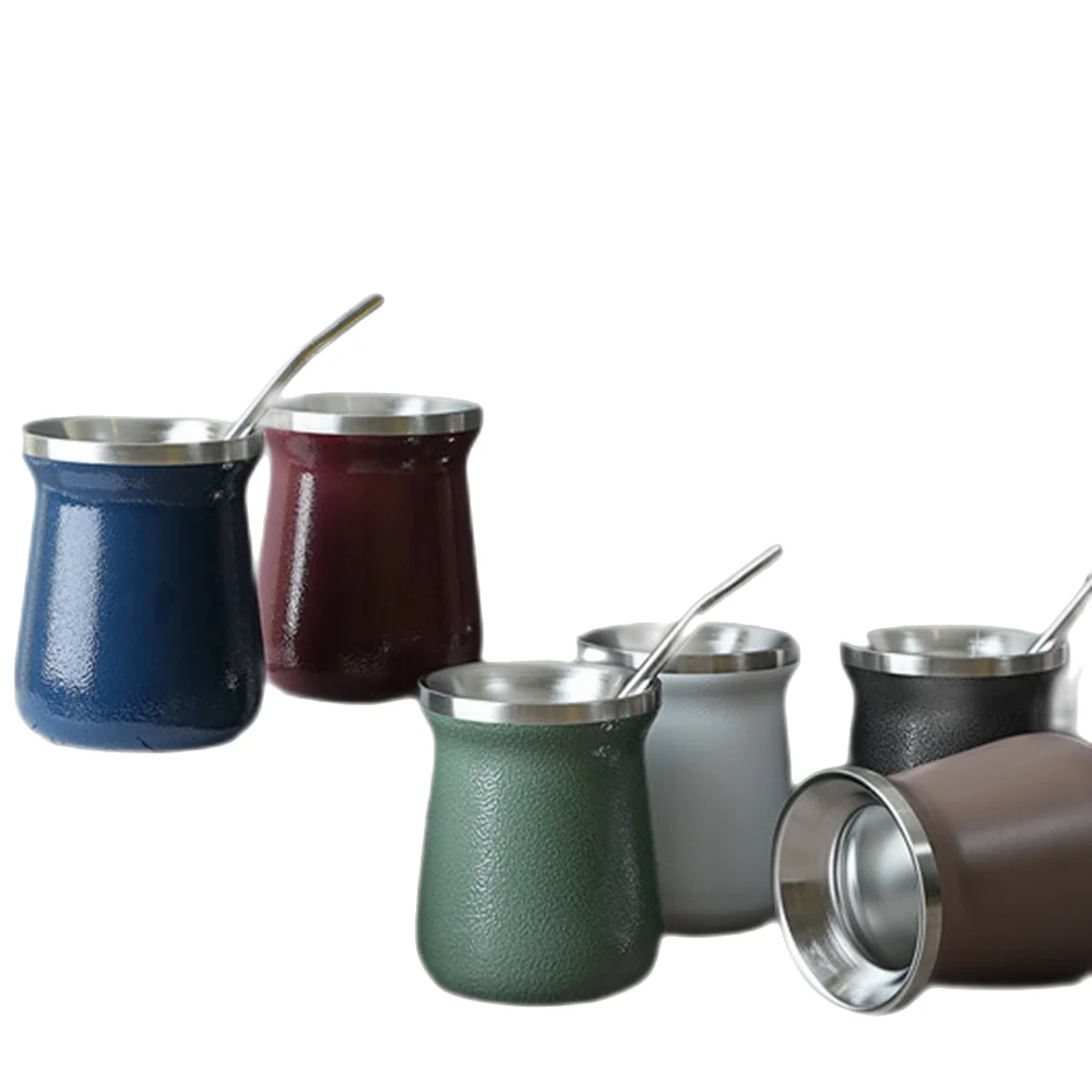 Новые модные товары 2022 8 унций вакуумная Изолированная кружка с двойными стенками из нержавеющей стали 304 персонализированная дорожная Yerba Mate для кофе и