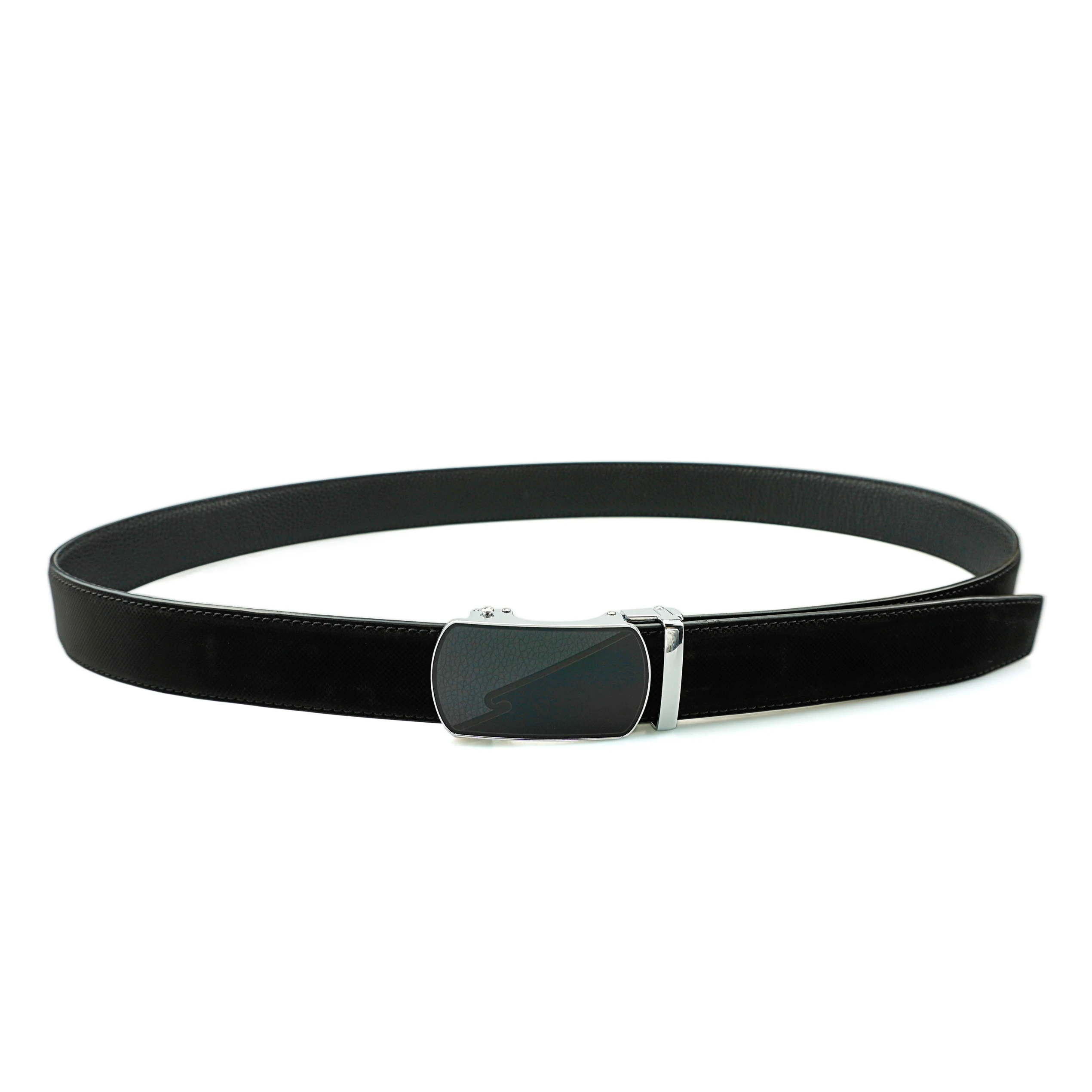 Trendy Customized Alloy Automatic Belt Man Luxury Checkerboard Textured Cow Hide Genuine Leather Belts