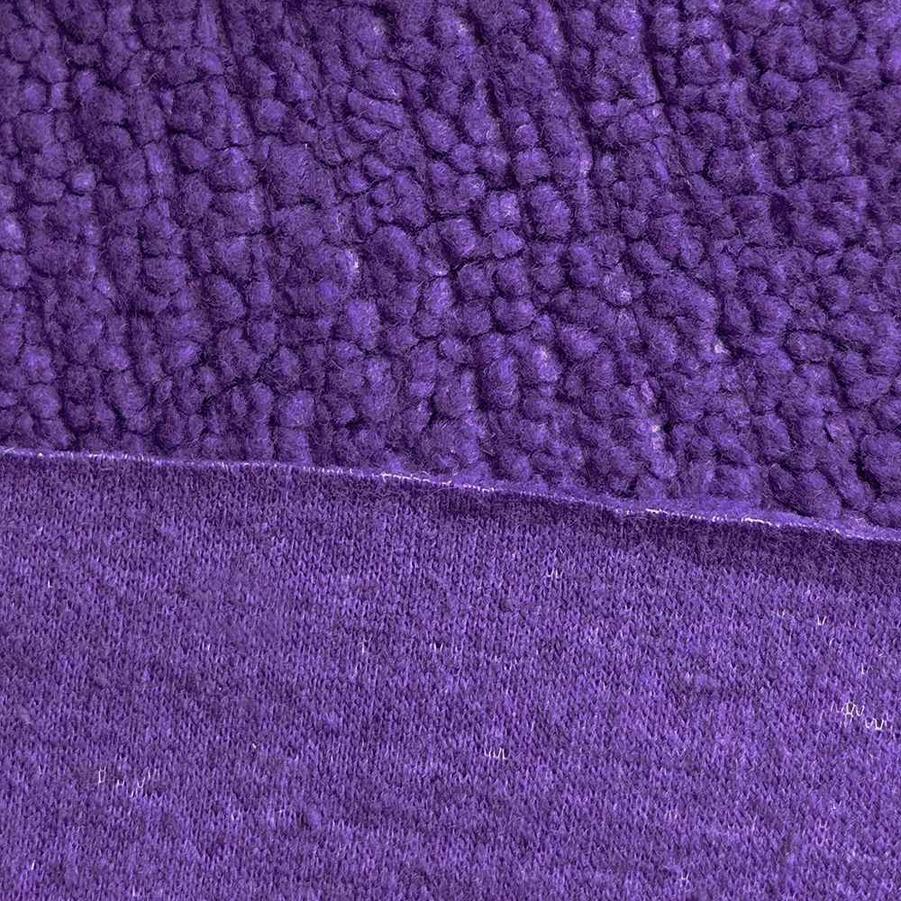 Wholesale Heavyweight 455gsm Embossed Lamb Cashmere 100% Polyester Sherpa Fleece Fabric For Hoodie Coats