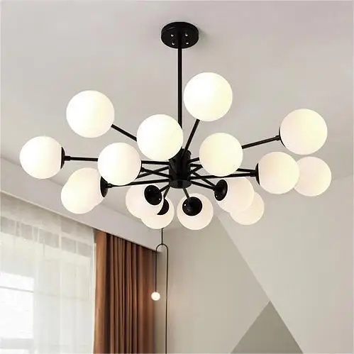 Modern Lustre Pendant Light Living Room Adjustable Ball Hanging Lamp Dining Room Lighting Fixtures Magic Beans Chandeliers LED