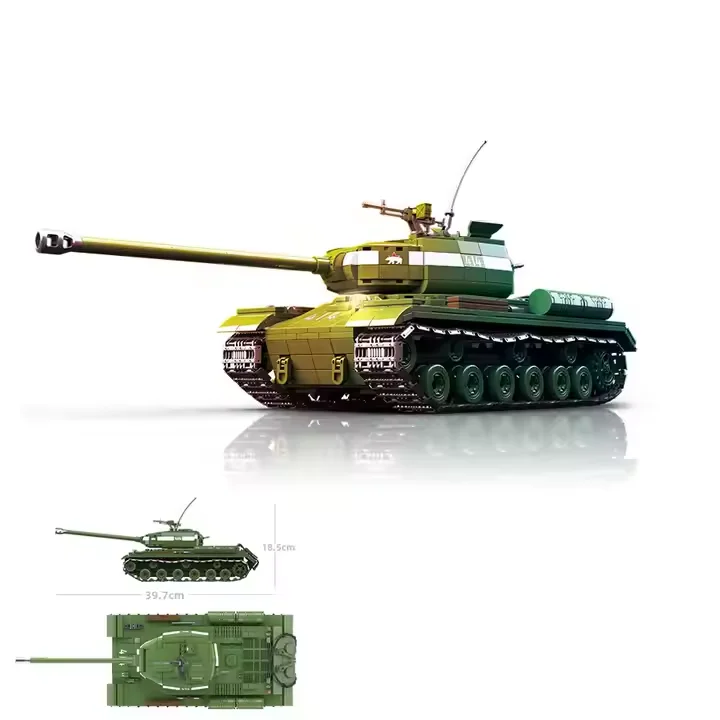 QuanGuan 100249 Military WW2 IS-2 Heavy Tank World War II Heavy Tank Crawler Bricks Toys for Kids Gifts Building Blocks Sets