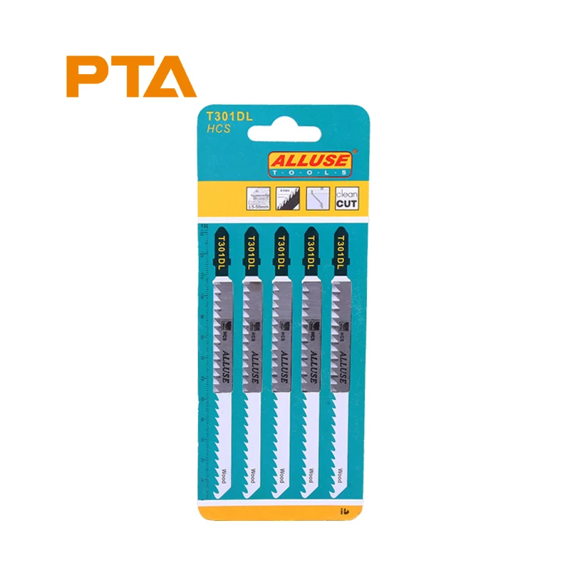 T301DL Jigsaw Blade T Shank HCS Straight Cutting  for Wood Clean Plastic and Laminates