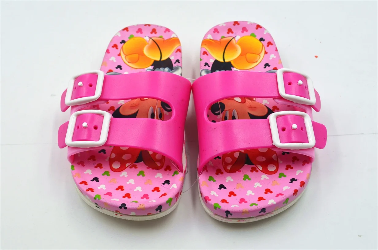 Wholesale Design Rubber Upper Logo Printing Kids Sandals Custom PVC Children Slippers For Girls