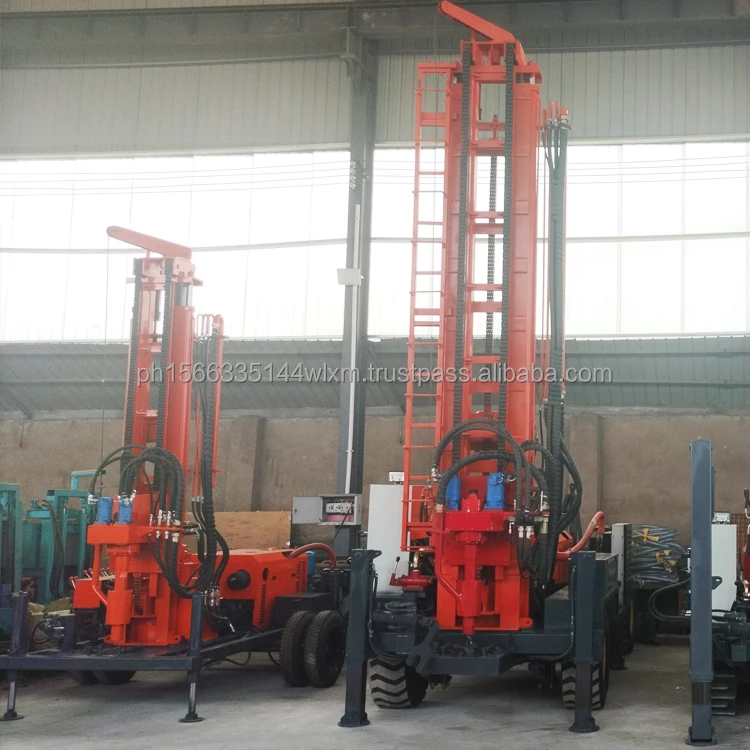 300m 4 Wheeled China Pneumatic Water Well Drilling Machine Rig Small Mini Borehole Water Well Drilling Rig for Sale