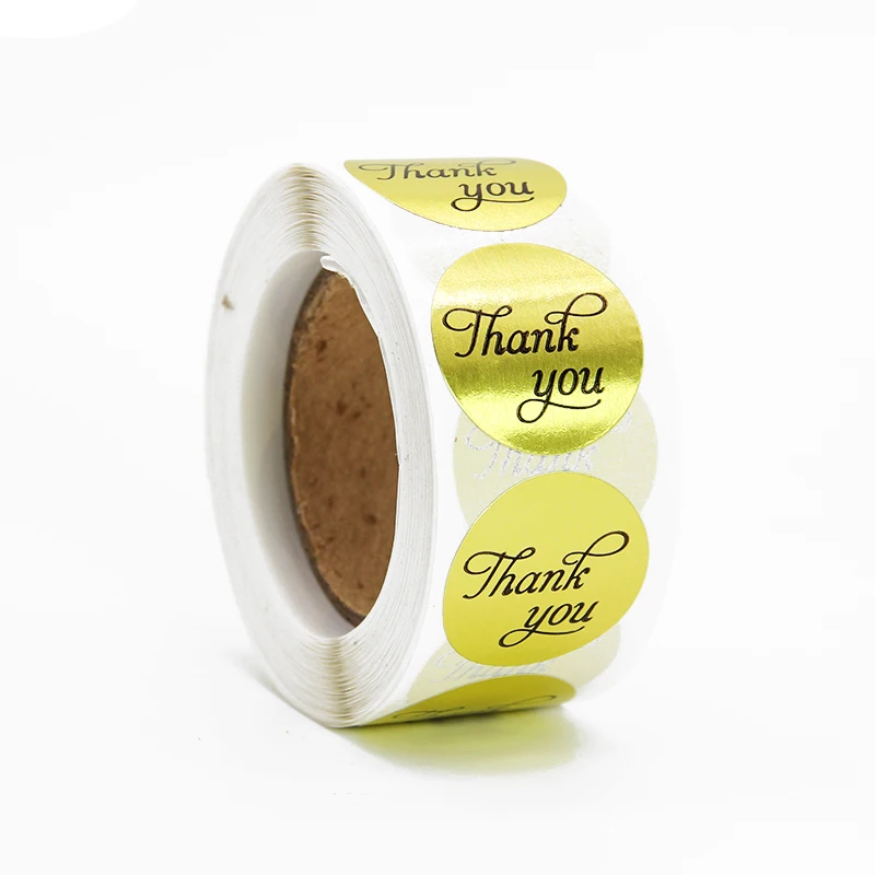Custom 1 inch Clear Transparent Thank You Sticker Label Roll