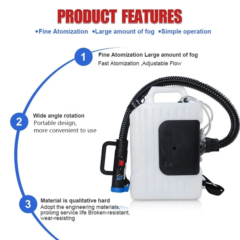 high quality 10L hot sell electric battery ULV cold fogger machine with lithium battery for home use and office use