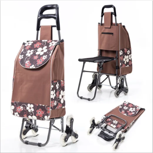 Supermarket lightweight foldable Shopping Trolley Replacement Bag Vegetables wholesale factory portable folding carts