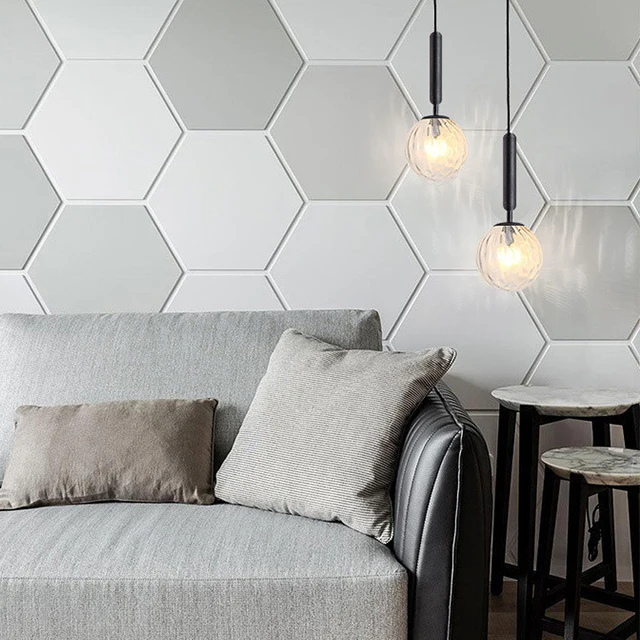 Round Glass White Bubble Pendant Lights Dinning Room Living Bedroom Brass Nordic Contemporary Chandiliers