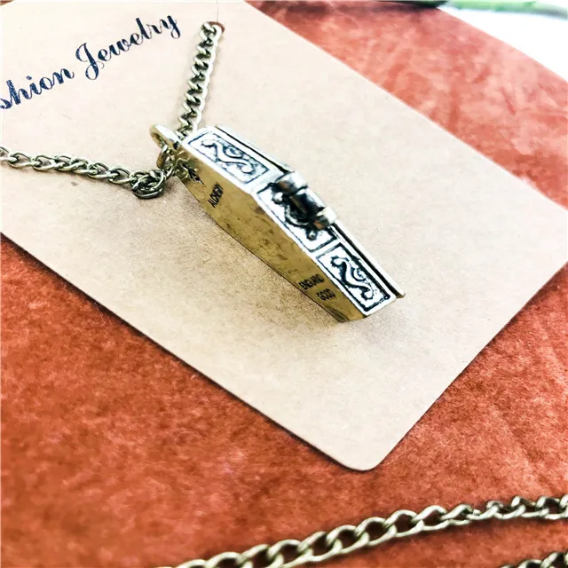 
Factory Price Jewelry Wholesale China Fashion Punk Style Personalized Red Coffin Pendant Necklace For Unisex 