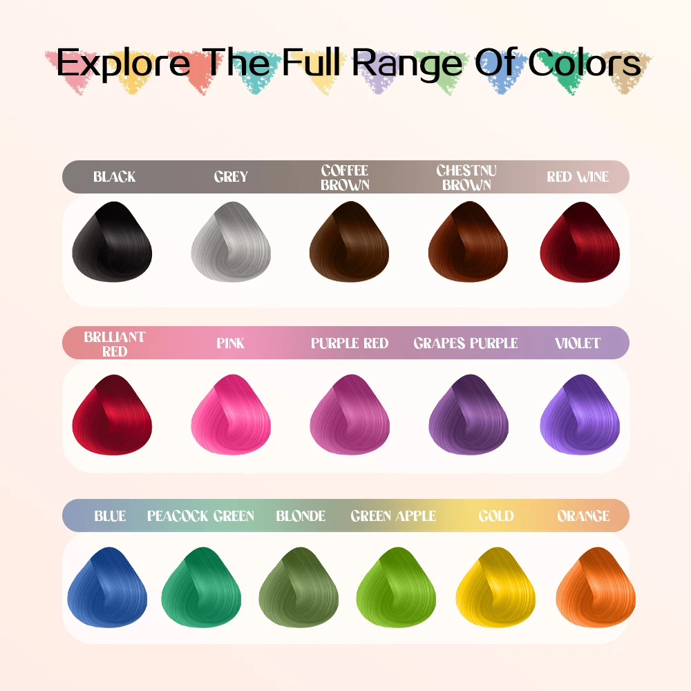 OEM tinte de cabello Wholesale Professional Colorful dye human hair wigs Shining Semi Permanent Dye Cream Hair Color