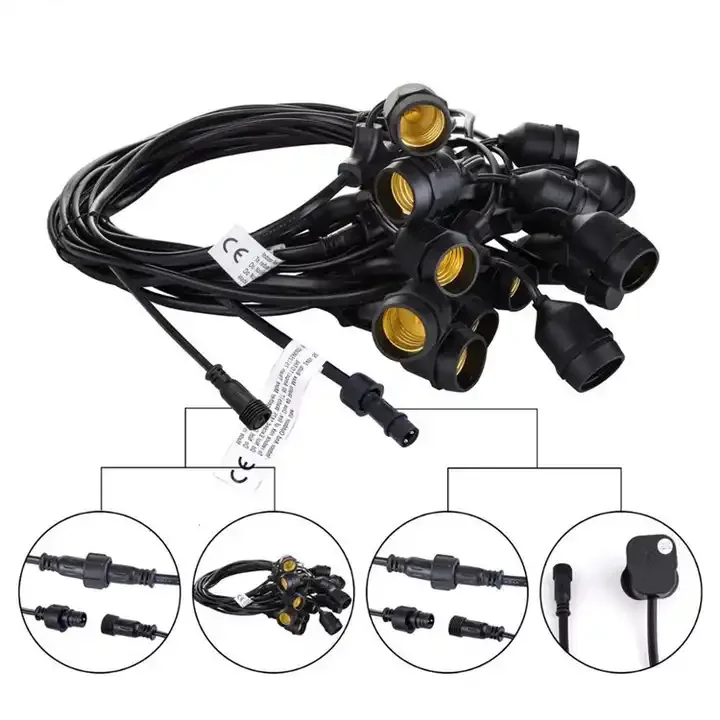 Ip65 Commercial Grade 48Ftt warm white Led Party FestoonLighting OutdoorS14 String Lights For Patio Garden Holiday Wedding Light