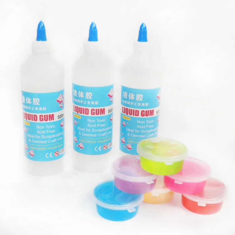 Non-toxic factory sale 500ml thick transparent stealth clear liquid glue for crystal DIY slime kid set
