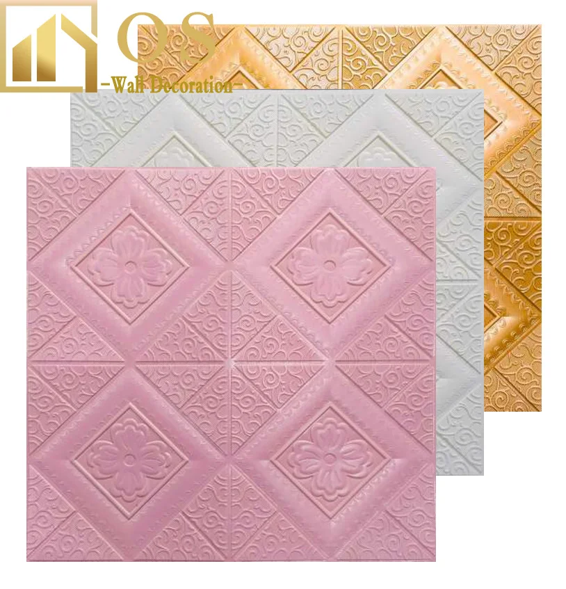 Factory Supplier 70*70cm 3d wallpaper sticker foam For Background Wall Decoration