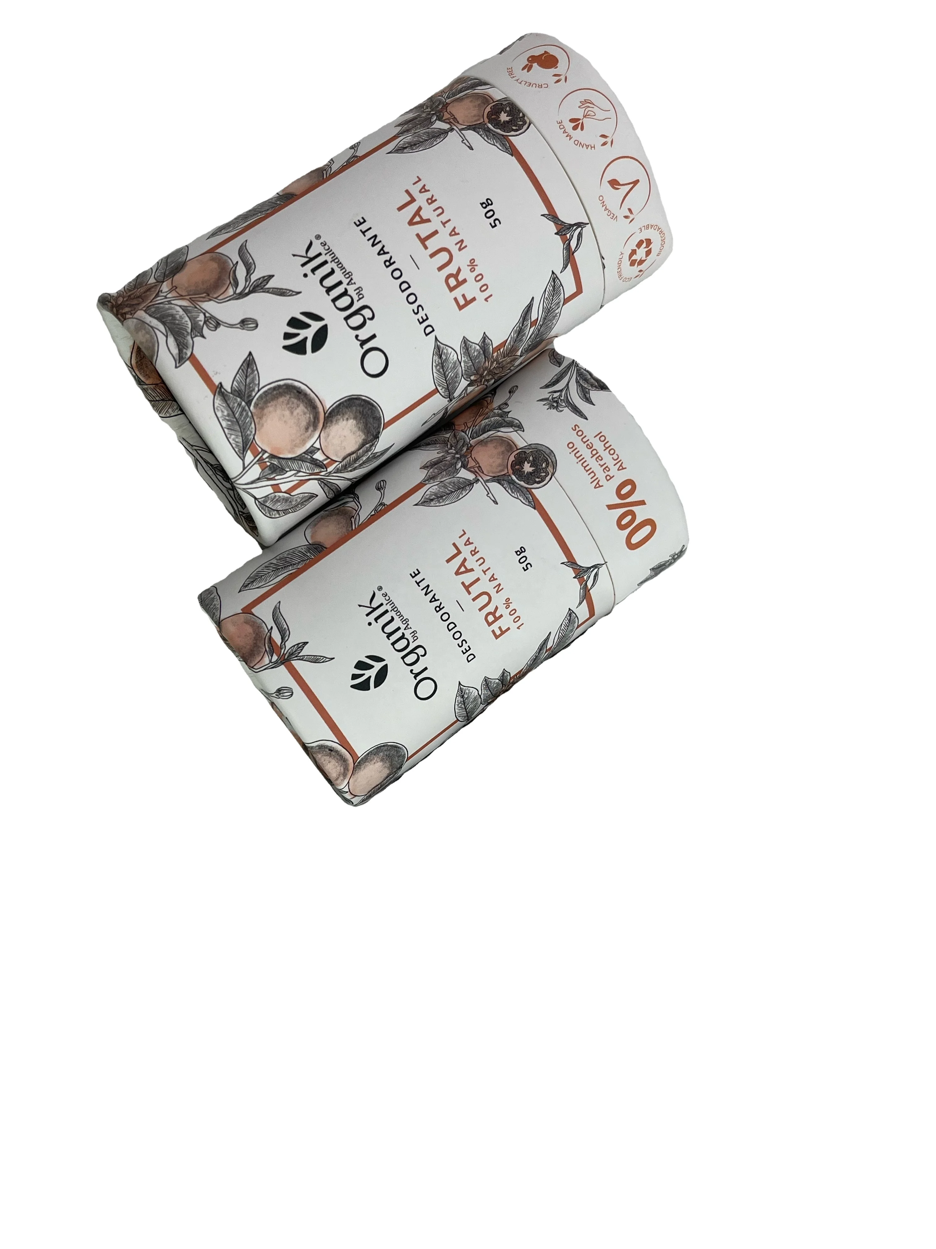 Custom Oval Natural Deodorant Solid Stick Containers Packaging Eco Friendly Cardboard Twist Up Kraft Paper Tube