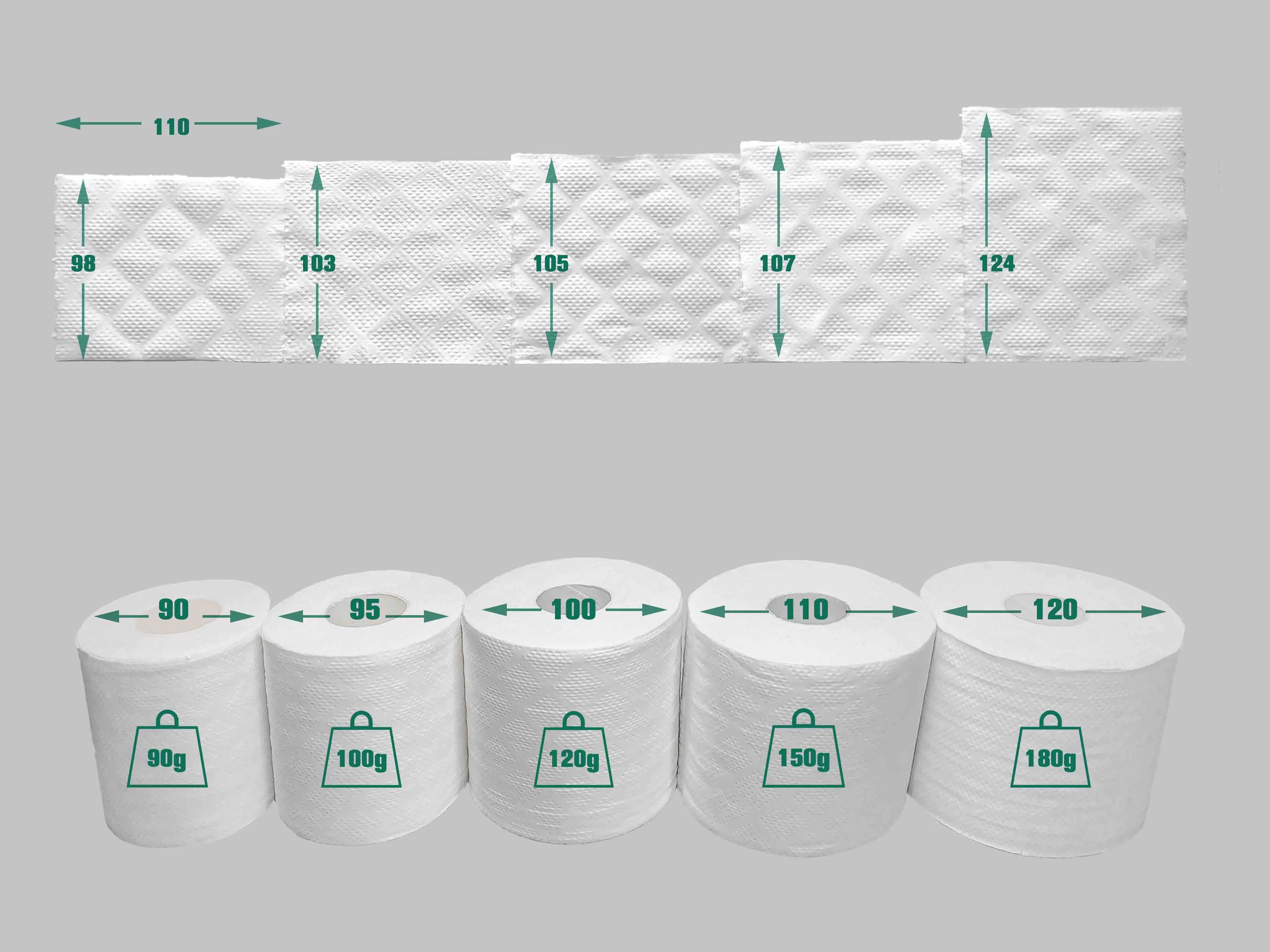 High Quality Bath Tissue Bleach Free Papier Toilette 100% Virgin Bamboo Soft and 2 Wholesale Toilet Tissue Paper Green Soybean