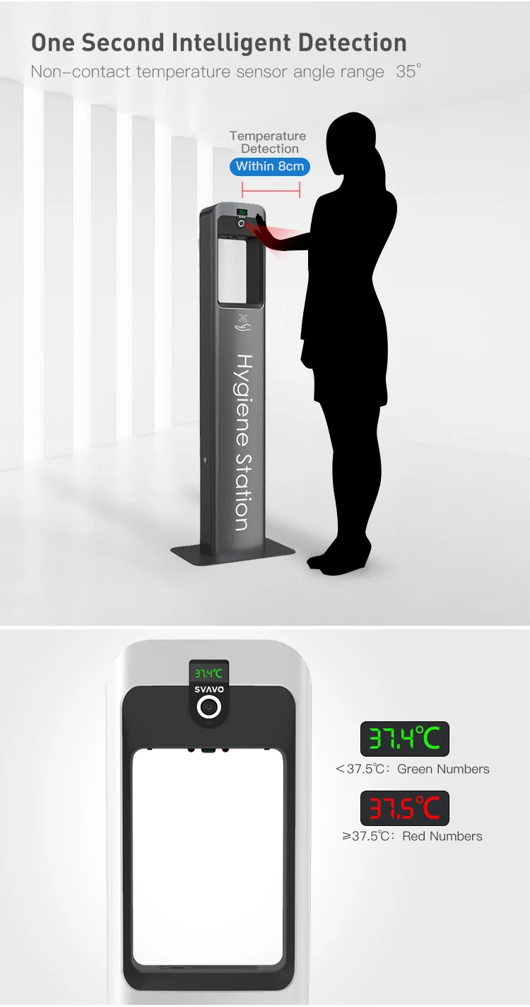 SVAVO Floor Stand Automatic sensor Hand Sanitizer Dispenser holder Free Standing spray Liquid Gel Soap Dispenser