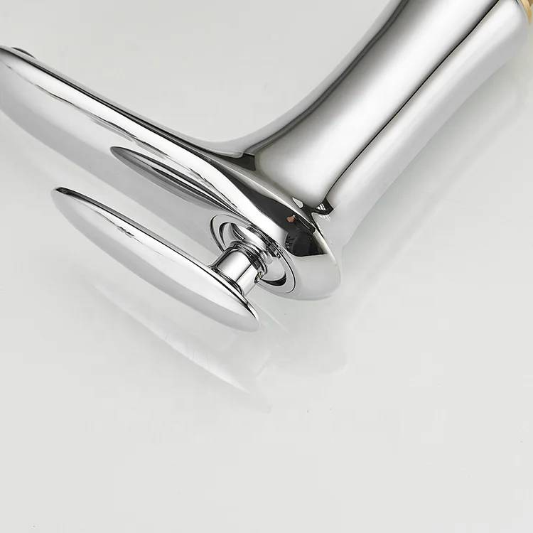 Factory direct single hole gravity casting hot and cold water bathroom basin mixer tap