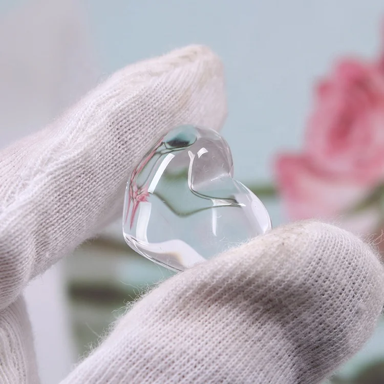 Wholesale 18*22mm Water Ripple Heart-shaped Transparent Glass Cabochons Jewelry Diy Accessories