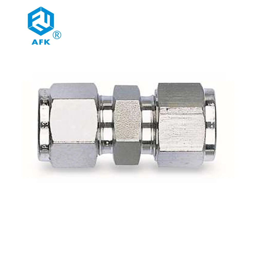Stainless Steel 316 equal tube 3mm 4mm 6mm 8mm 10mm OD Double ferrule union compression fittings