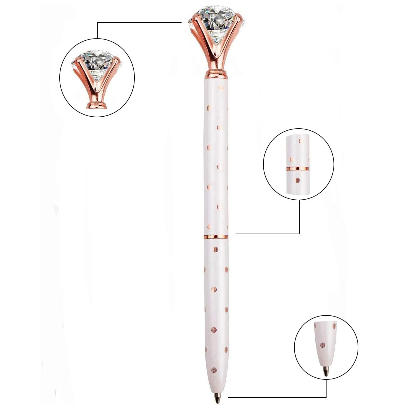 Stock Promotional Crystal Ballpoint Pen Cute Metal Ball Pen Top Diamond Pen for Gift Office School