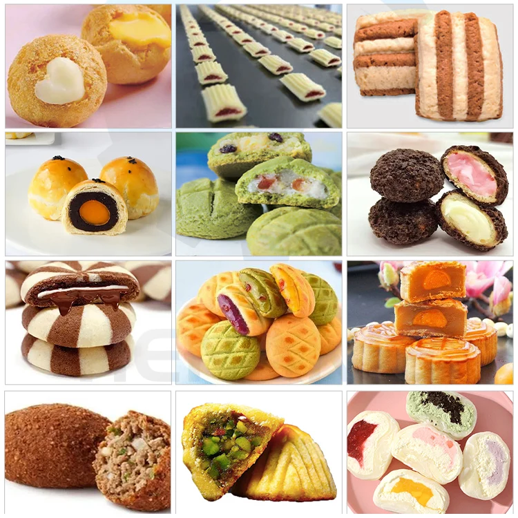 Small Mochi Cookie Kibbeh Encrust And Filling Machine Stuffed Churro Meatball Churro Machine Automatic from LOM