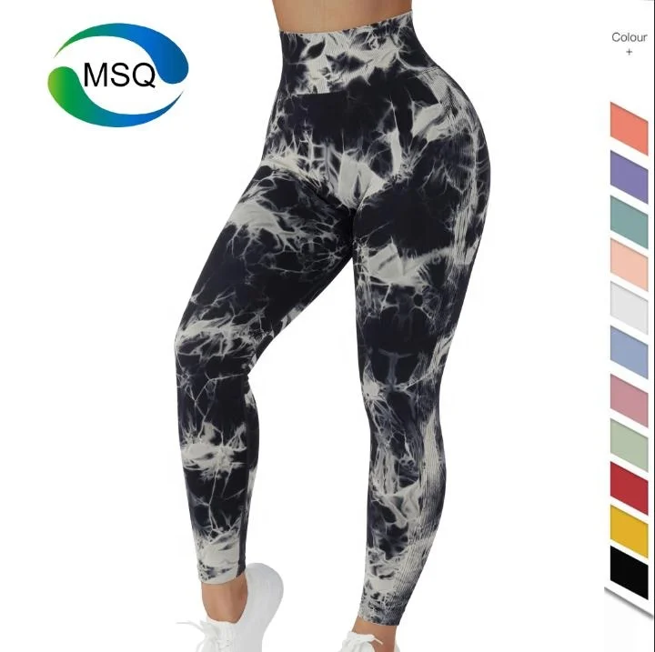 wholesale Seamless Tie Dye leggings gimnasio conjuntos licras deportivas para mujer Scrunch Butt Leggings For Women