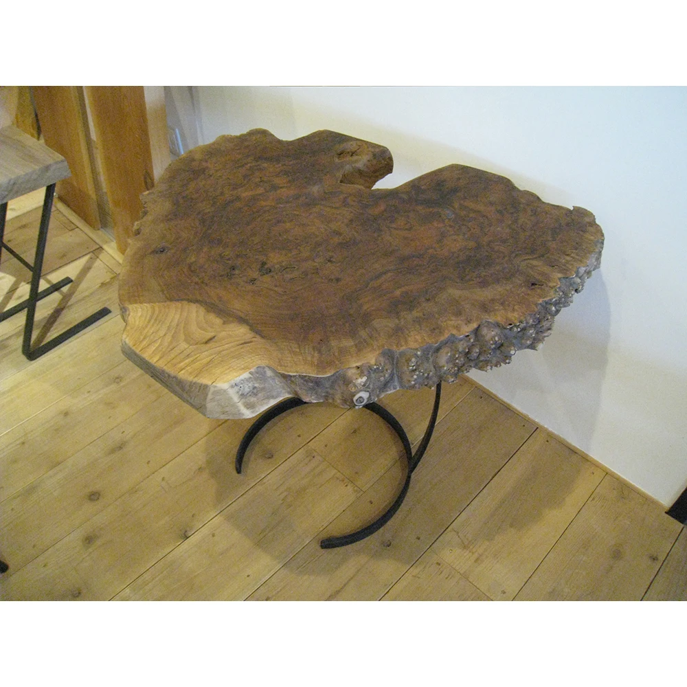 
Домашняя мебель, Круглый боковой столик, деревянный дизайн с прозрачным ореховым деревом 