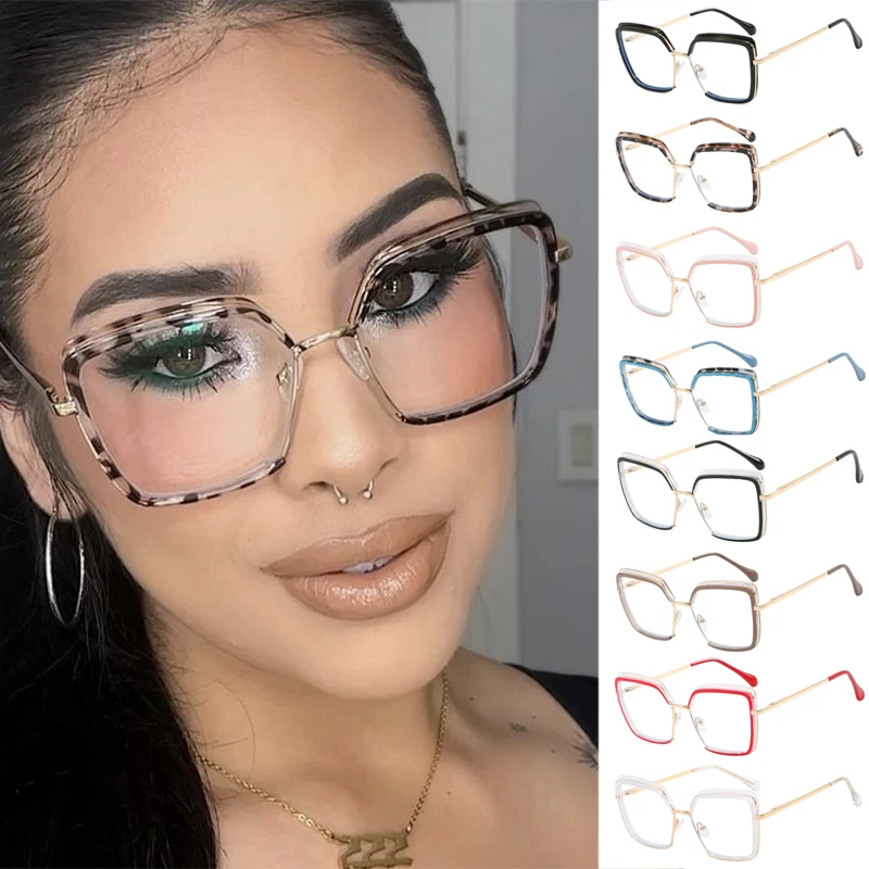 DL Glasses Women Vintage Big Square Eyeglasses Frames TR90 Anti-Blue Light Glasses Oversized Spectacles Optical Eyewear 2025