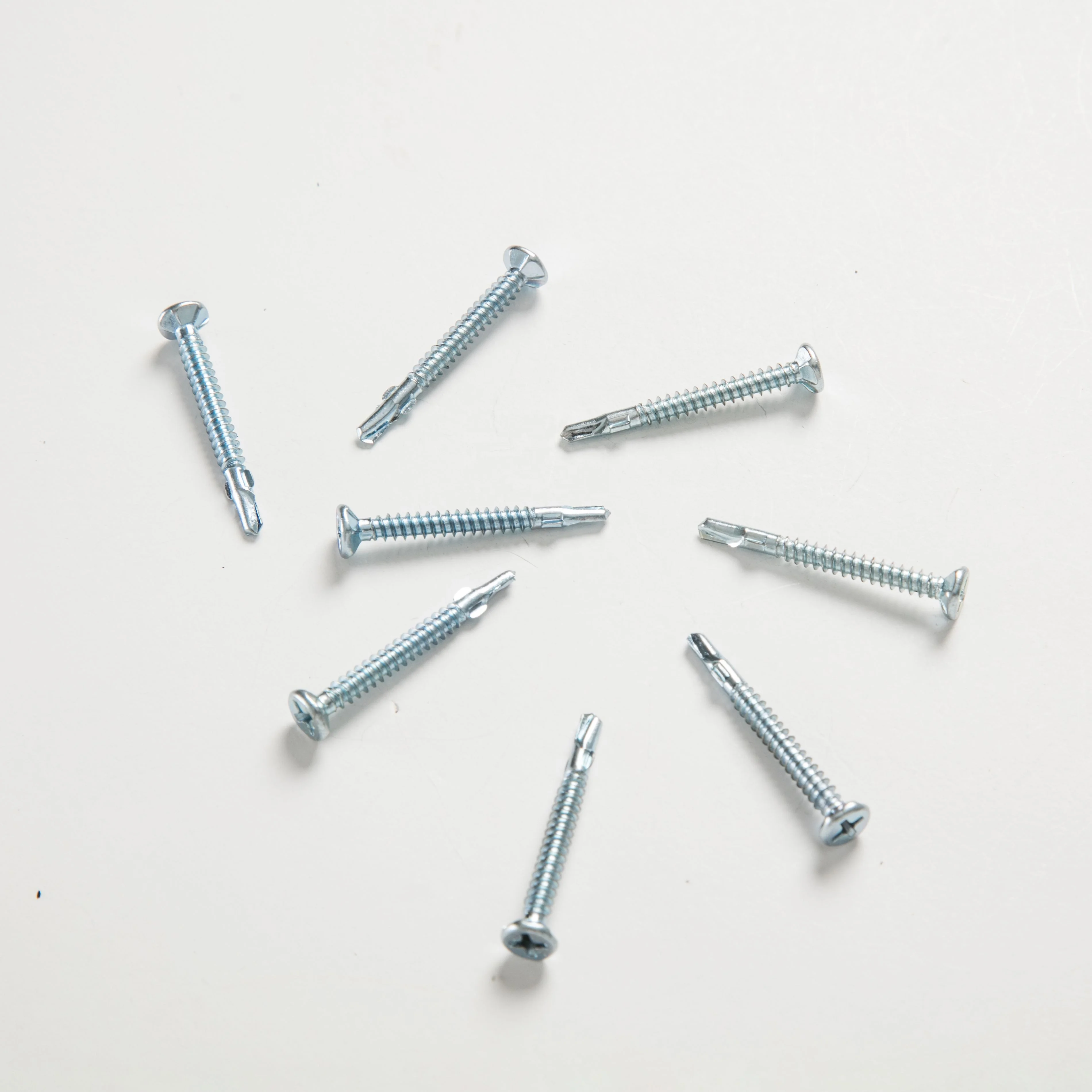 Factory Cross Countersunk Head Self Drilling Screws Din7504p Blue Zinc-Plated Flat Head Self-Drilling Screw