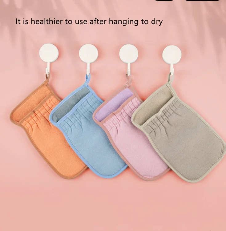 wholesale silk exfoliating mitt silk gloves grooming bath glove exfoliating gloves in pairs