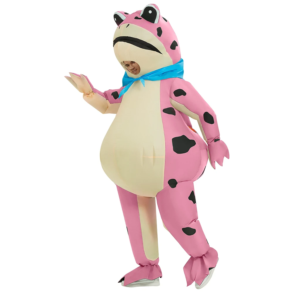Halloween Polyester Custom Design Adult Pink Frog Mascot inflatable costume