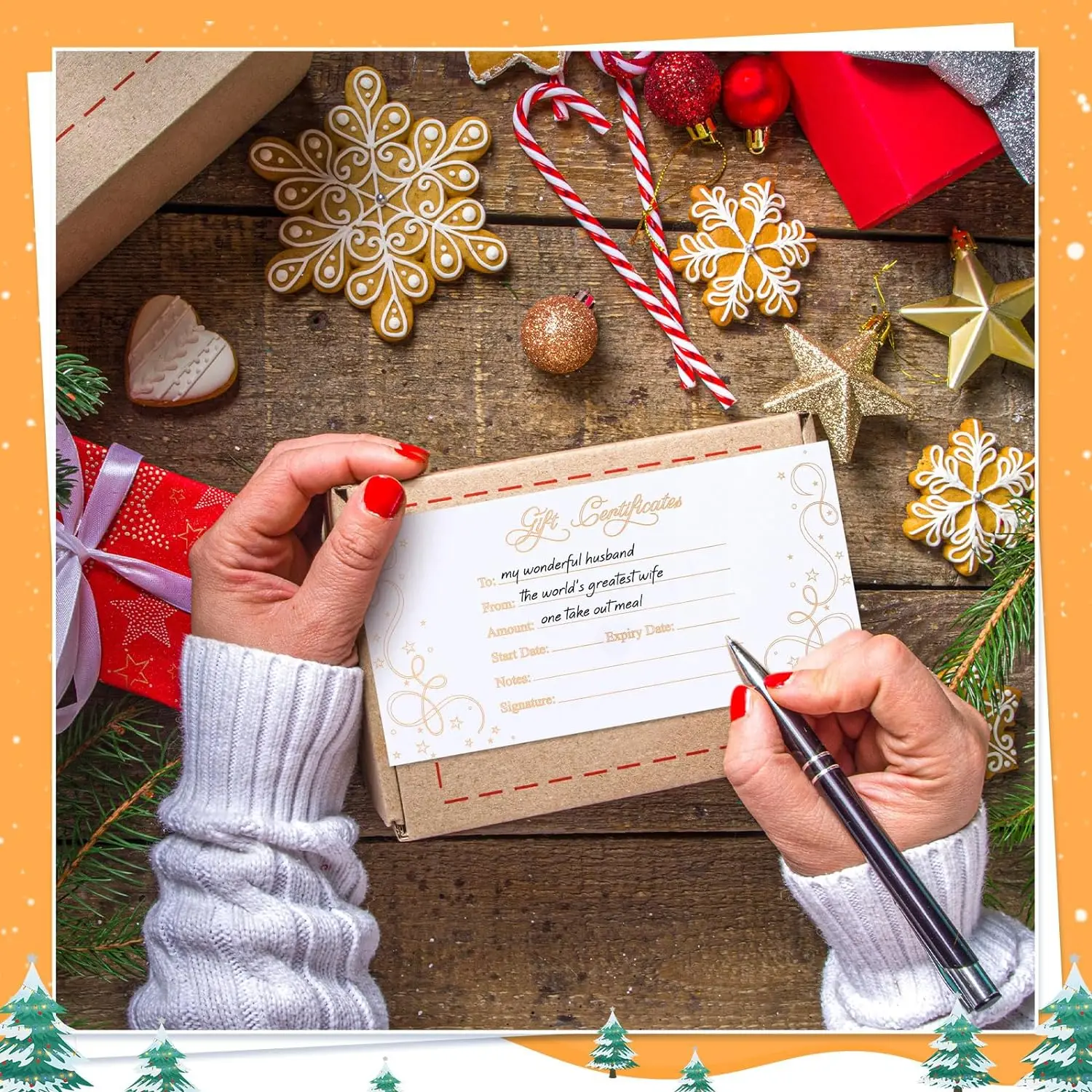 Gold Foil Present Cards Vouchers Spa Beauty Salon Gift Certificate Cards Blank Coupon Card for Business
