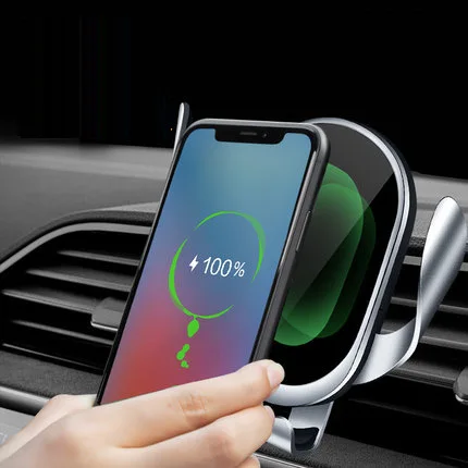 15W Infrared Smart Sensor Automatic Fast Charging suporte do telefone do carro Wireless charger Car Mobile Phone Holder For Mini