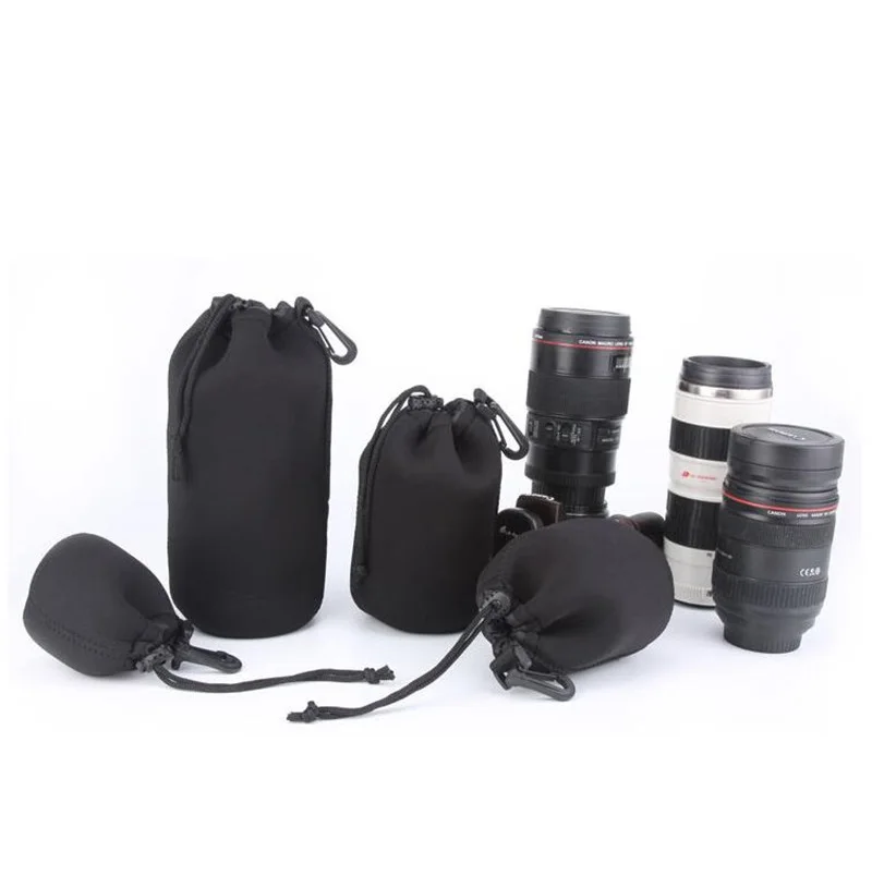 Camera Lens Bag Case Drawstring Cameras Lens Pouch Bags Protective Case DSLR Camera Lens For Canon