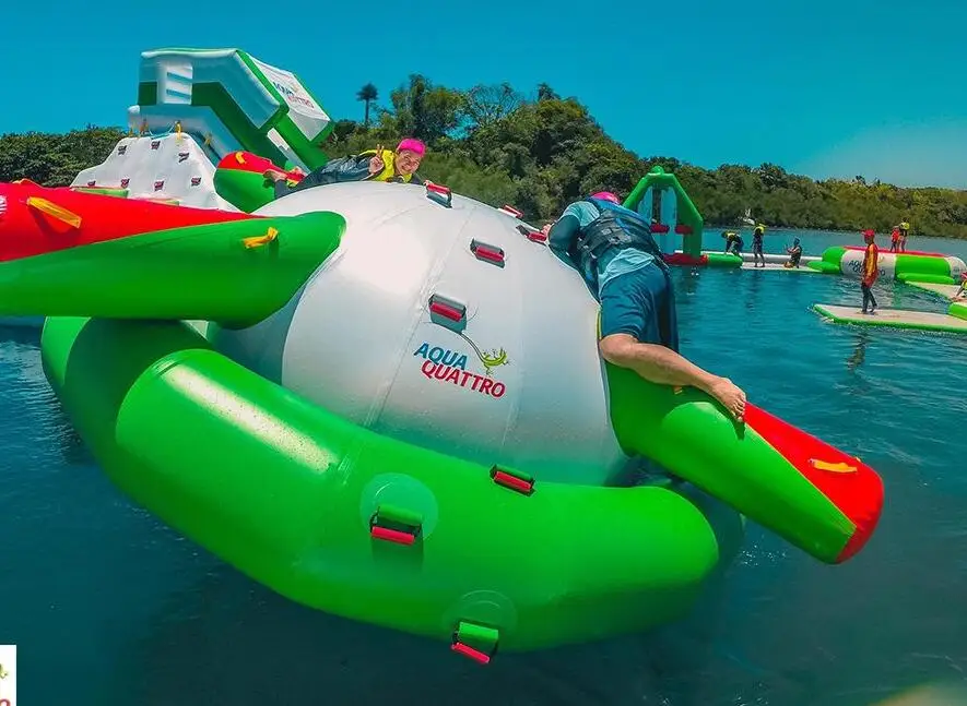 Slide Water Theme Park Game In Philippines / Water Park Slides For Sale Island float inflatable water park
