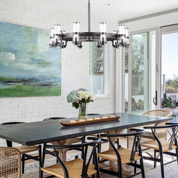 Wholesale Restoration Brass Modern Nordic Indoor hardware Ceiling Pendant Restaurant Light Black glass Chandelier