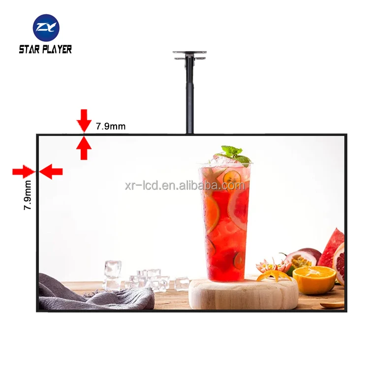 43 55 inch monitor for 4k ultra hd android 12 wifi display kiosk hanging advertising lcd digital signage wall mount player
