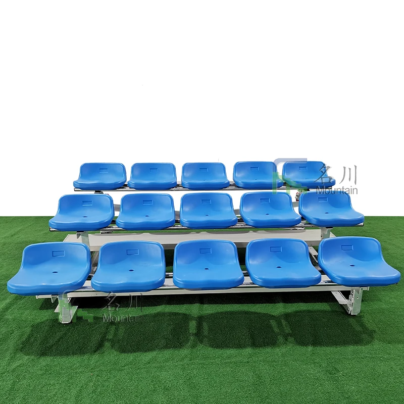 MCAB-3F 3 Rows Outdoor Metal Grandstand Aluminum Bleacher With Wheels Tribune Seating